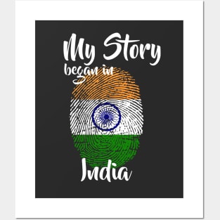 India Flag Fingerprint My Story DNA Indian Posters and Art